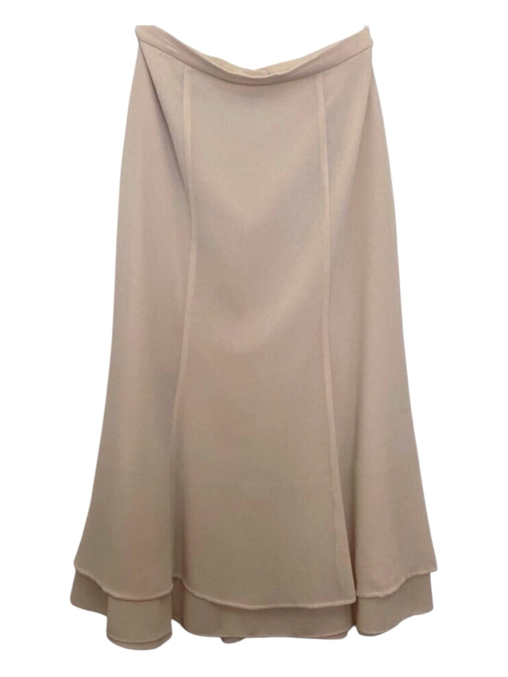 Joseph Ribkoff Nude Crepe Midi Skirt Size 8 Romantic Feminine Oldies Chic